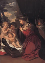 Madonna mit dem Kind und Engeln